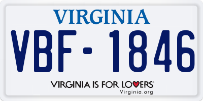 VA license plate VBF1846