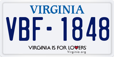VA license plate VBF1848