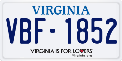 VA license plate VBF1852