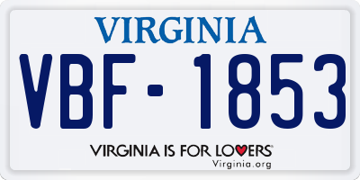 VA license plate VBF1853