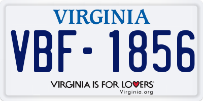 VA license plate VBF1856