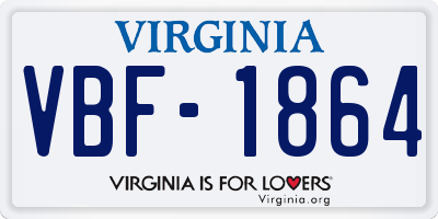VA license plate VBF1864