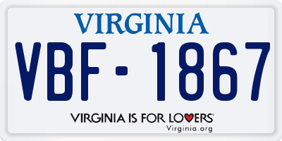 VA license plate VBF1867