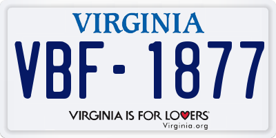 VA license plate VBF1877