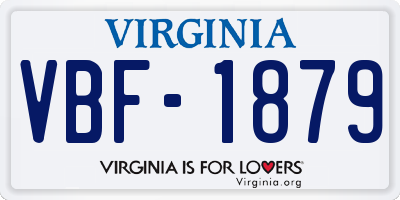 VA license plate VBF1879