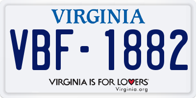 VA license plate VBF1882
