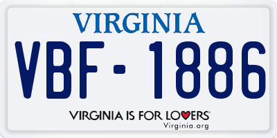 VA license plate VBF1886
