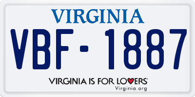 VA license plate VBF1887