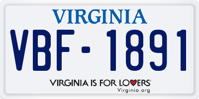 VA license plate VBF1891
