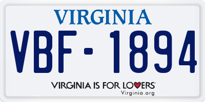 VA license plate VBF1894