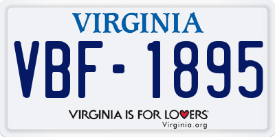 VA license plate VBF1895