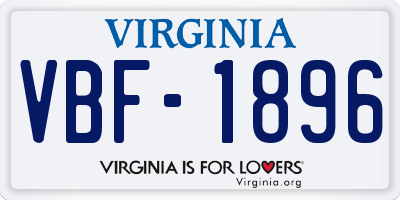 VA license plate VBF1896