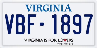 VA license plate VBF1897