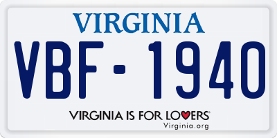 VA license plate VBF1940
