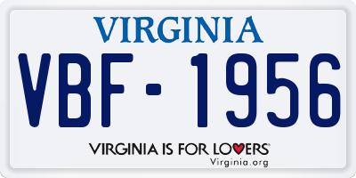 VA license plate VBF1956
