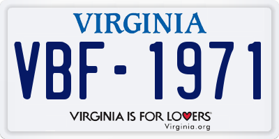 VA license plate VBF1971