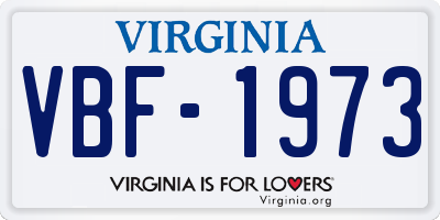 VA license plate VBF1973