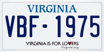 VA license plate VBF1975