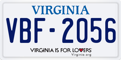 VA license plate VBF2056