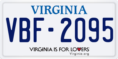 VA license plate VBF2095