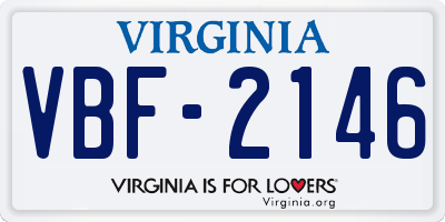 VA license plate VBF2146