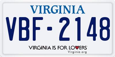 VA license plate VBF2148
