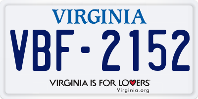 VA license plate VBF2152