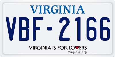 VA license plate VBF2166