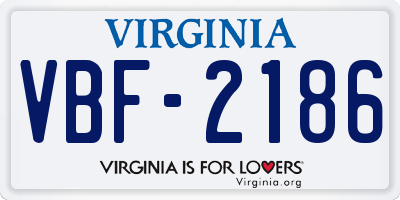 VA license plate VBF2186
