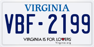 VA license plate VBF2199