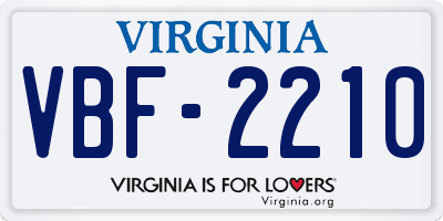 VA license plate VBF2210