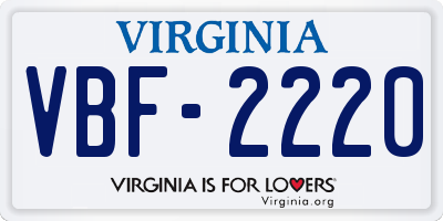 VA license plate VBF2220