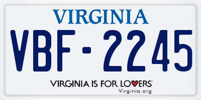 VA license plate VBF2245