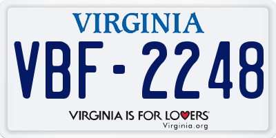 VA license plate VBF2248
