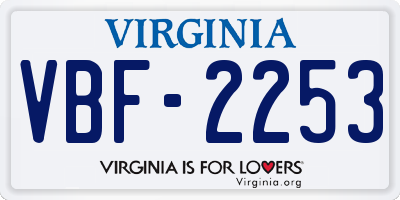 VA license plate VBF2253