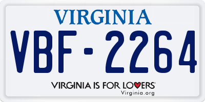 VA license plate VBF2264