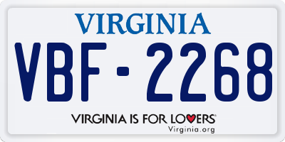 VA license plate VBF2268