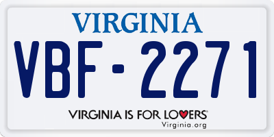 VA license plate VBF2271