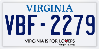VA license plate VBF2279