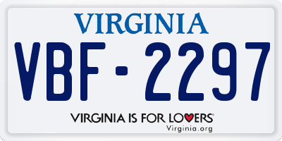 VA license plate VBF2297