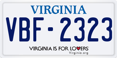 VA license plate VBF2323