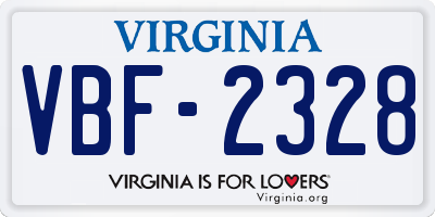 VA license plate VBF2328