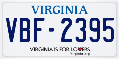 VA license plate VBF2395