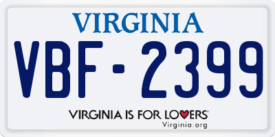 VA license plate VBF2399