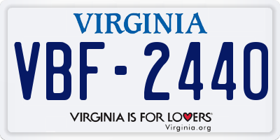 VA license plate VBF2440