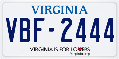 VA license plate VBF2444