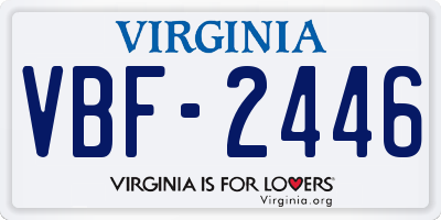 VA license plate VBF2446