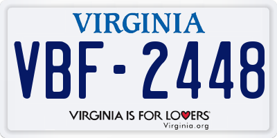VA license plate VBF2448