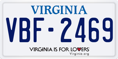VA license plate VBF2469