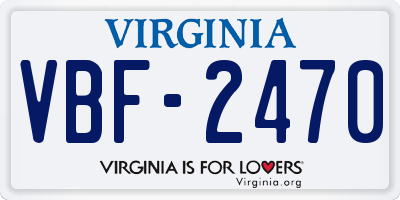 VA license plate VBF2470